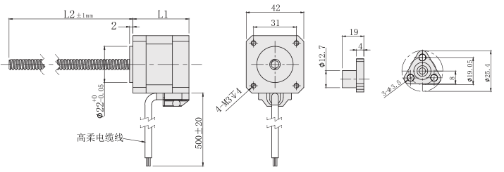 42丝杆最新91视频网站外形尺寸图
