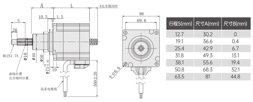 固定轴86丝杆最新91视频网站外形尺寸图